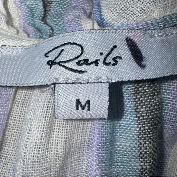 Rails Crystal Dress in Catalina Blue Stripe Linen Blend Size Medium - Picture 10 of 14